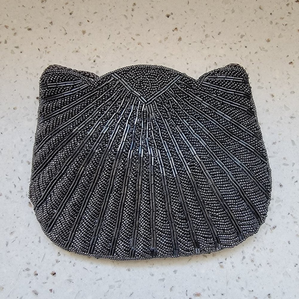 Carla Marchi Metallic Blue Beaded Small Clutch